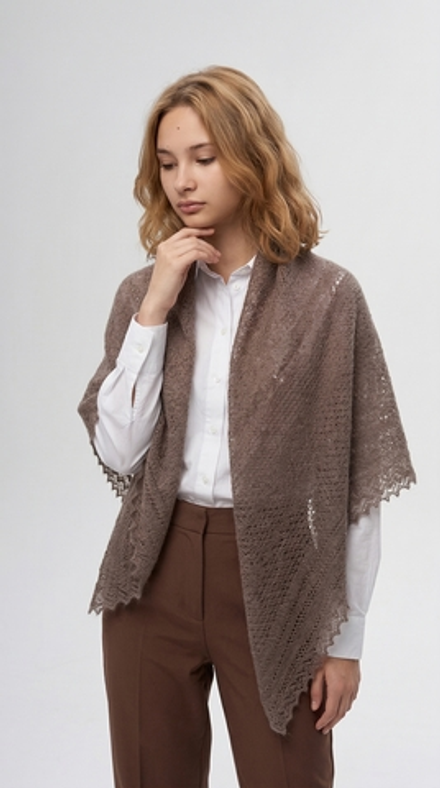 Оренбургский пуховый платок П3-130-03 серый