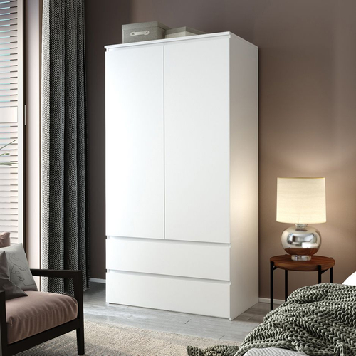 Шкаф распашной 2 ящика Марм со штангой и полками