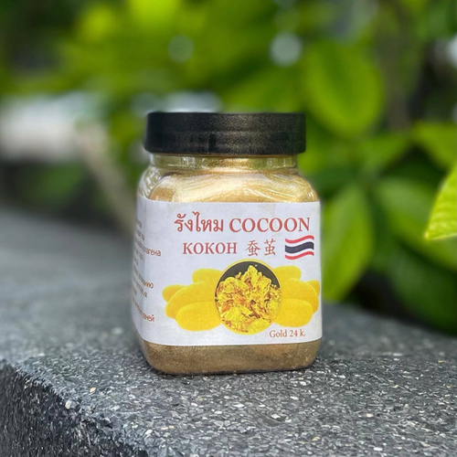 Натуральные шелковые коконы с биозолотом для бережного очищения кожи лица Royal Thai Herb