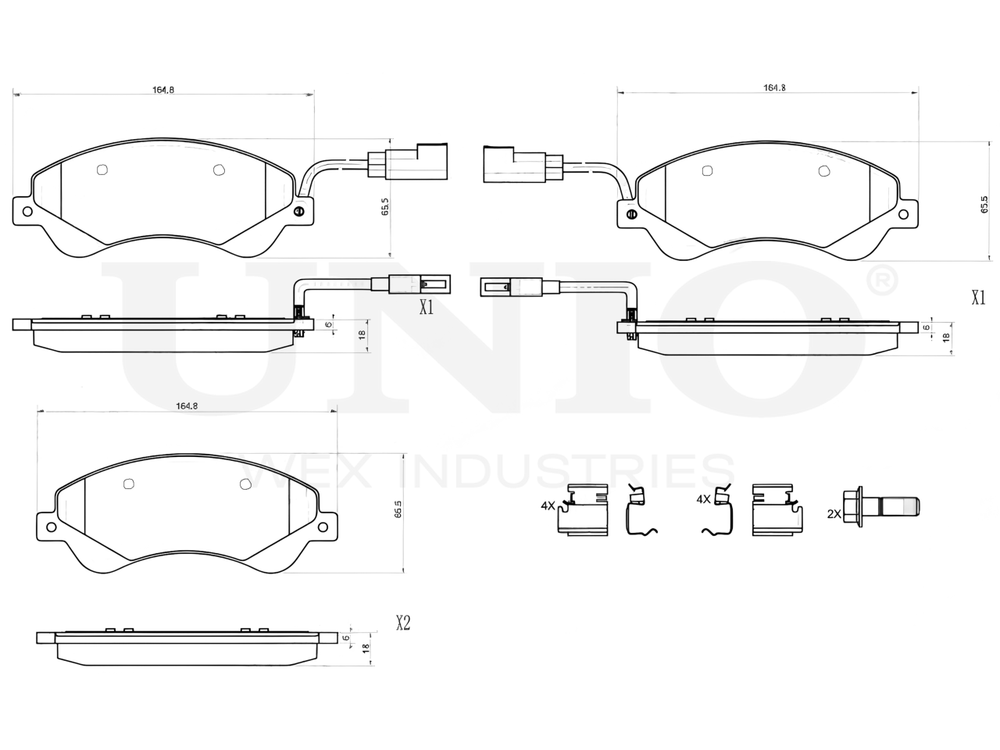 Колодки тормозные диск. передние с датчиком UNIO BRP-20220