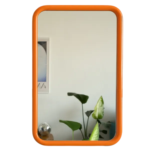 Зеркало на металлической раме 50х80 см, оранжевое