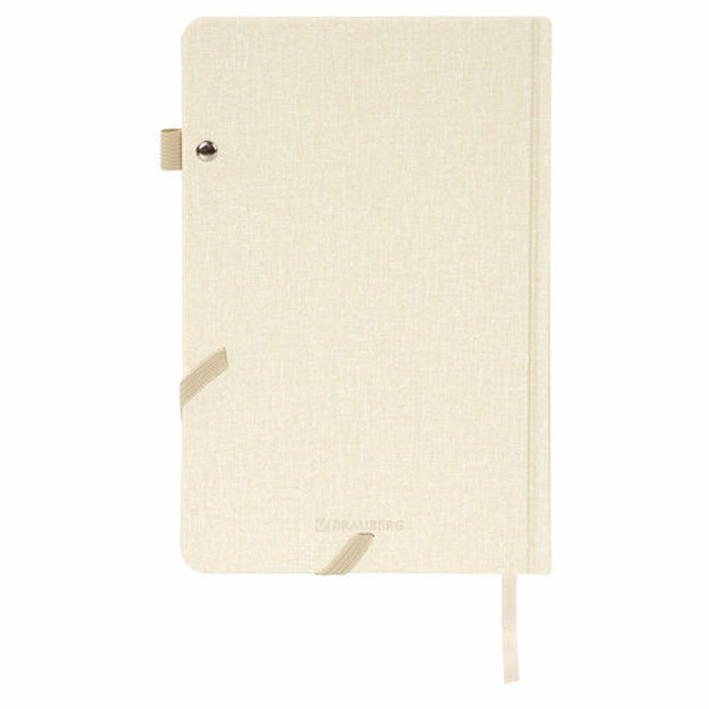 Ежедневник недатированный А5 138x213 мм BRAUBERG "Finest" под кожу, резинка, 136 л., бежевый, 111871