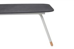 "Верона" журнальный стол из HPL 120х65, H40, каркас светло-серый (RA L7035) муар, цвет столешницы "серый гранит"