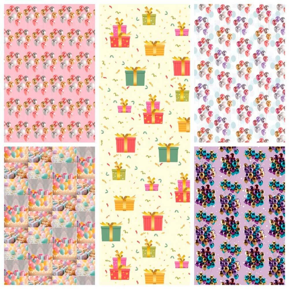 Бумага упаковочная 70*100см 25 листов, микс 74