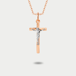 Крест православный без вставки из розового золота 585 пробы (арт. 801147-1012)