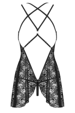 Соблазнительная кружевная сорочка с цветочным мотивом (Размер: L-XL) (Цвет: черный)