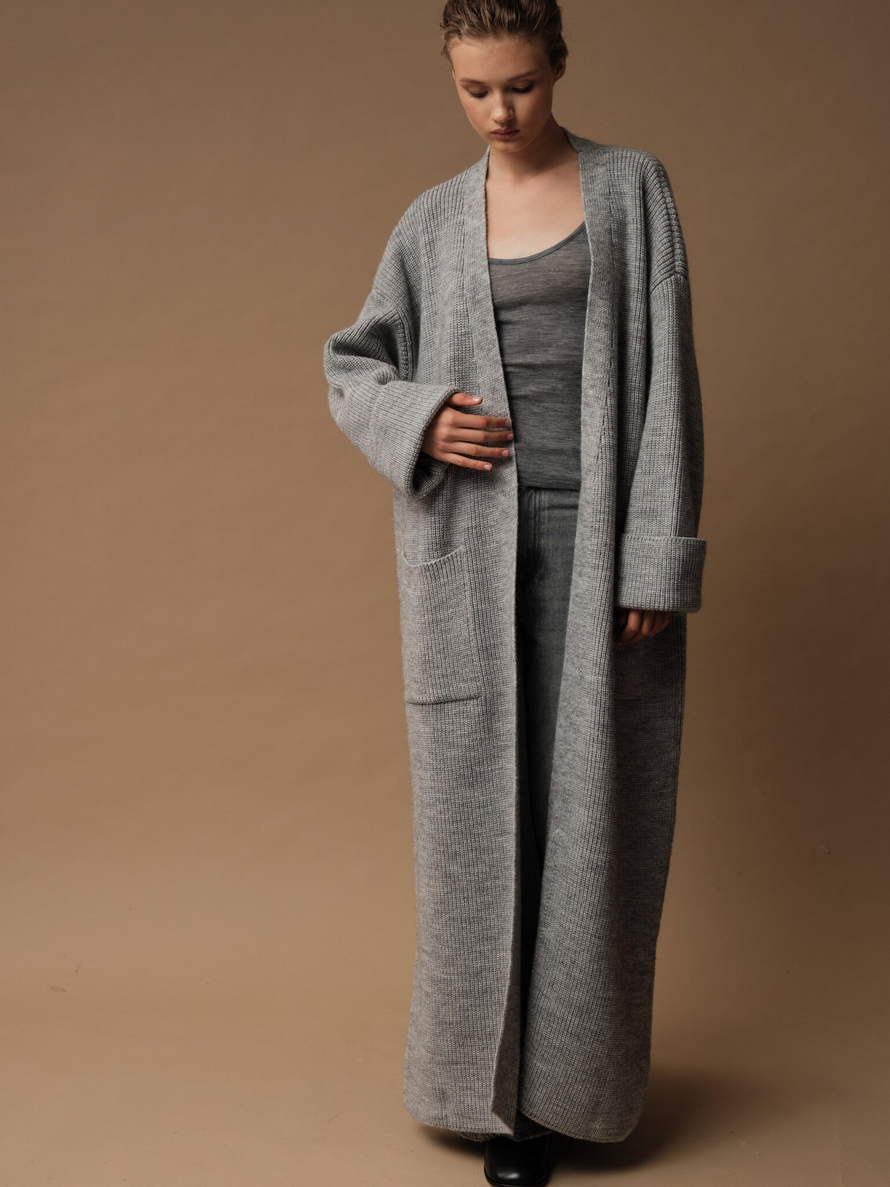 C0153-07 Кардиган женский светло-серый dbr