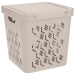 Ящик с крышкой универсальный deluxe, 286х286 мм, 18л (светло-бежевый)