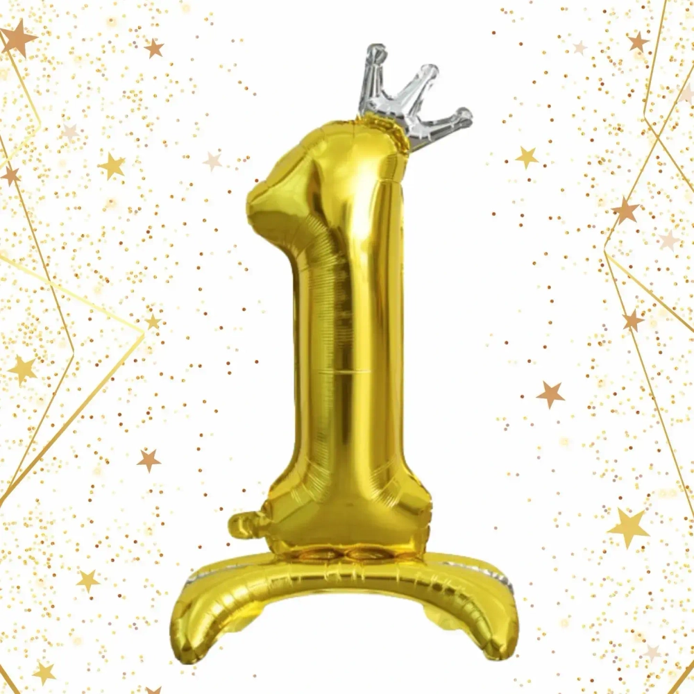 Шар фольгированный 32» (81 см) Цифра 1"Королевский вечер», Золото