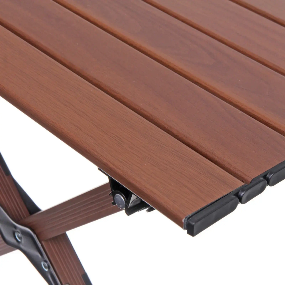 Стол кемпинговый складной DC-5002, 86*58*44 см, цвет: темное дерево, каркас алюминий, ТуристМастер