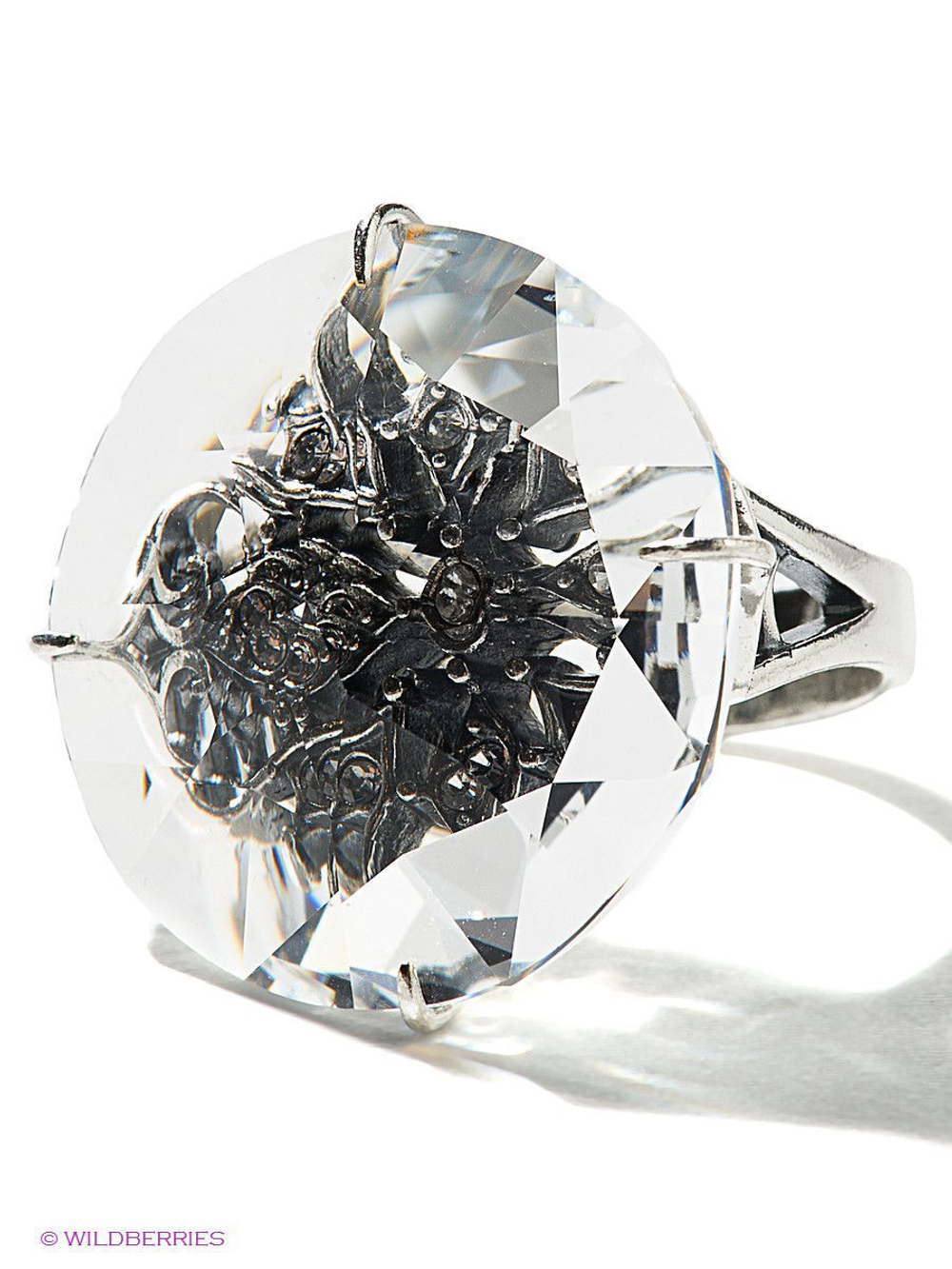 "Изыск" кольцо в серебряном покрытии из коллекции "Дефиле" от Jenavi