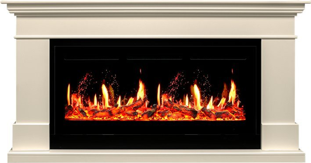 Каминокомплект California  - Слоновая кость (Высота 860) с очагом 5D V-ART 40