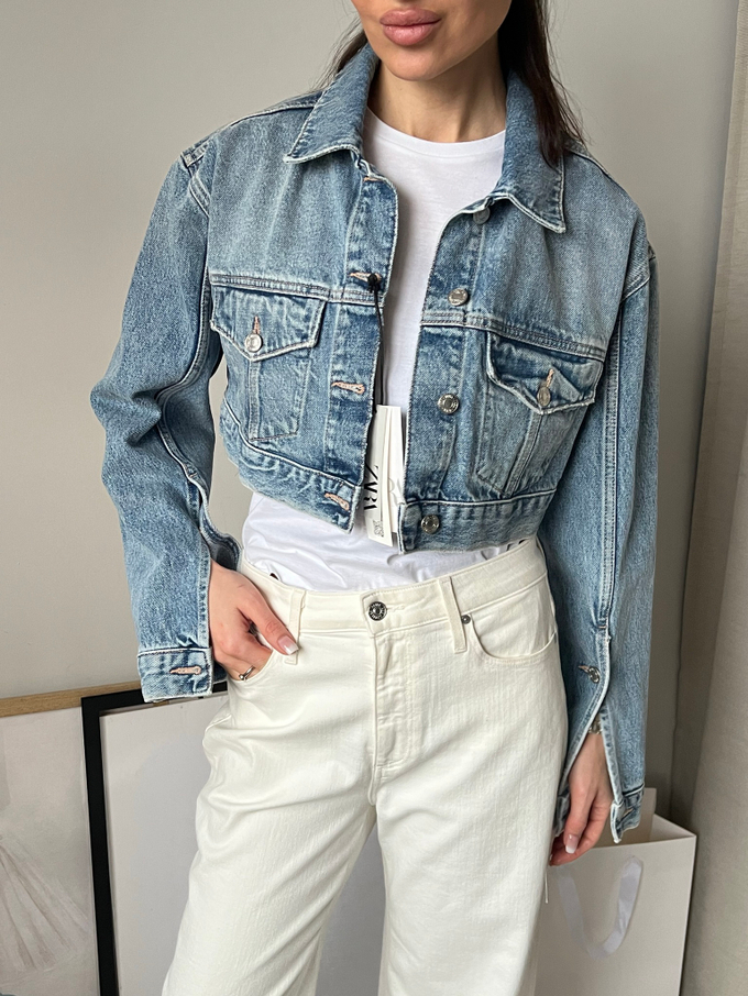 Новая джинсовая куртка Zara, S