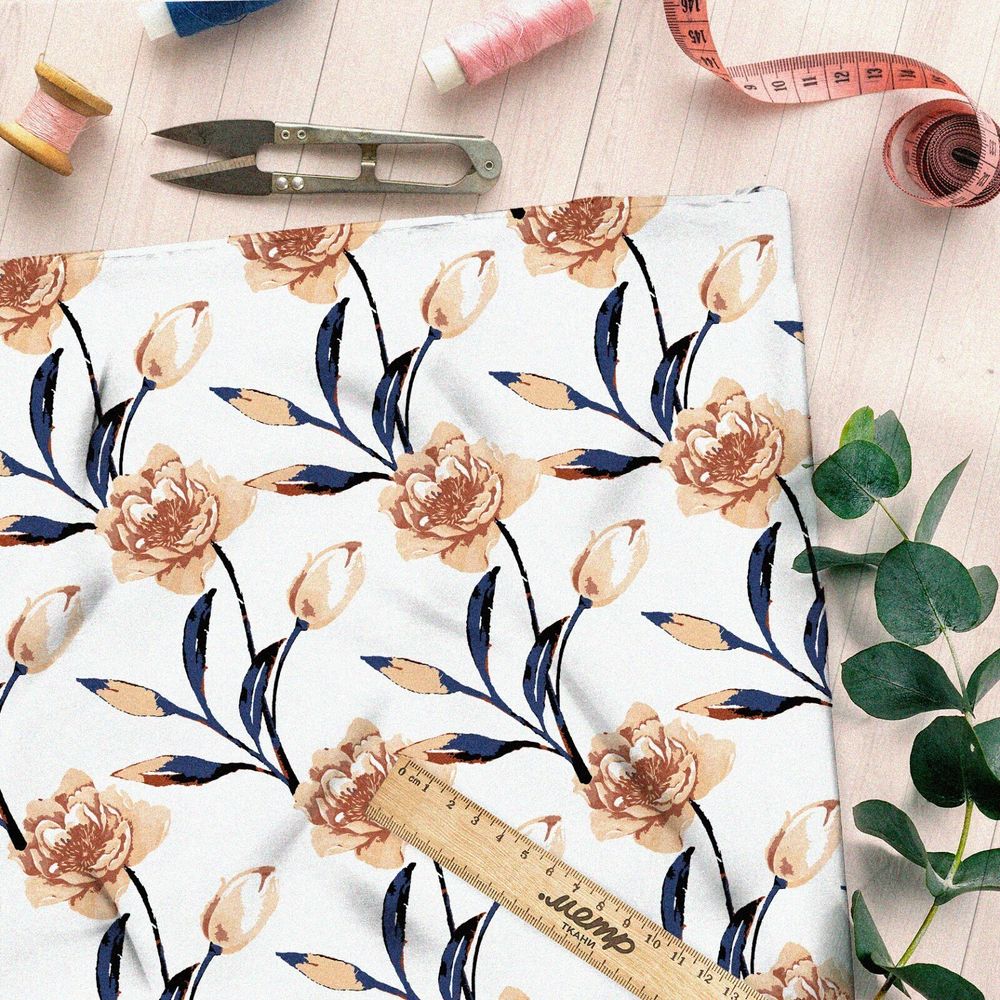 Ткань таффета бутон и флора