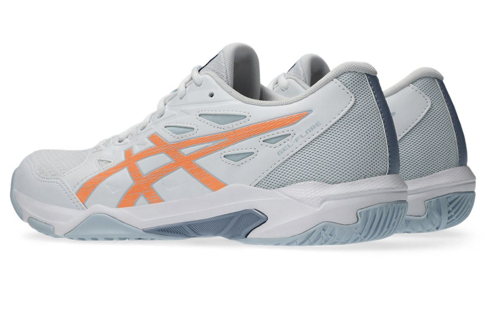 Женские кроссовки для бадминтона/сквоша Asics Gel-Flare - white/bright sunstone