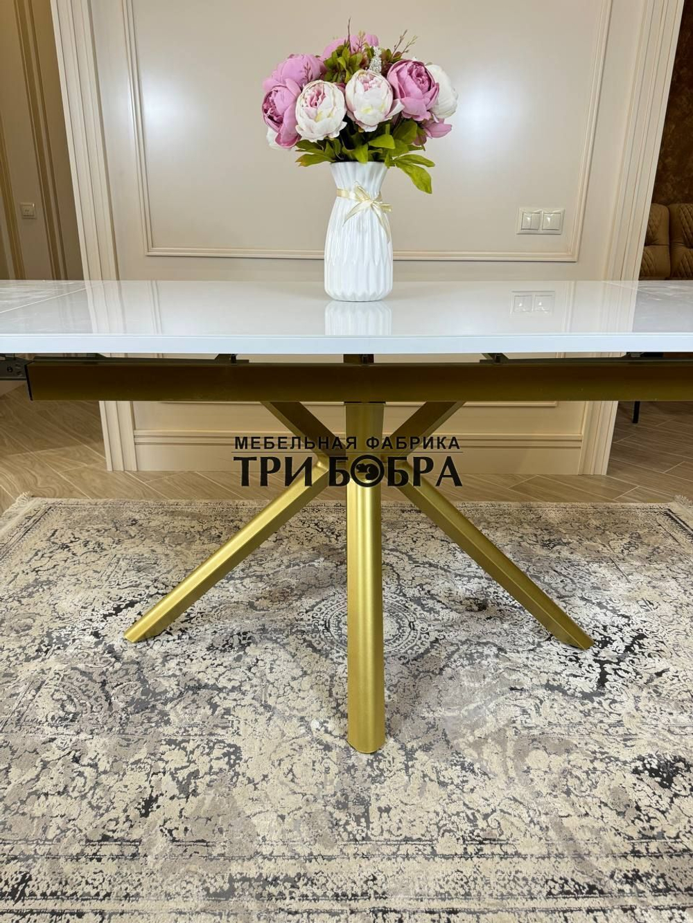 Кухонный раздвижной стол "Элит", белый