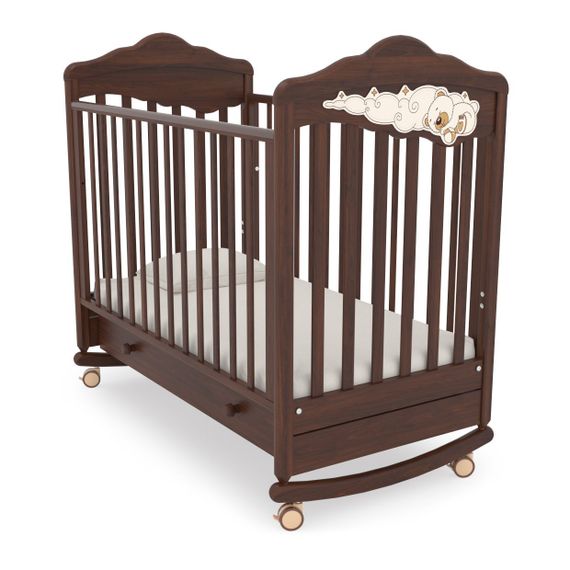 Детская кроватка-качалка Angela Bella Изабель Орех