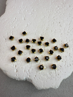 Шатоны 4 мм, Черный в золоте, 25 шт