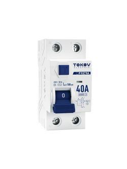 Выключатель дифференциального тока (УЗО) 2п (1P+N) 40А 100мА тип AC 6кА PRIZMA TOKOV ELECTRIC TKE-PZ60-RCDM-2-40-100-AC