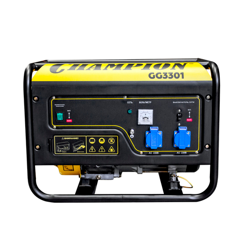 Генератор бензо Champion GG3301 (2,8/3,1кВА, 6л.с, 46кг)