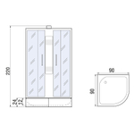 Душевая кабина River Nara Light XL 90x90 МТ Б/К 10000006217 с поддоном