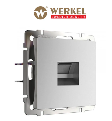 WERKEL Розетка Ethernet RJ-45 (серебряный матовый) W1181065