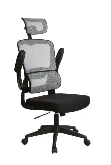 Кресло для руководителя Gramber С15 Сетка серая/Ткань черная