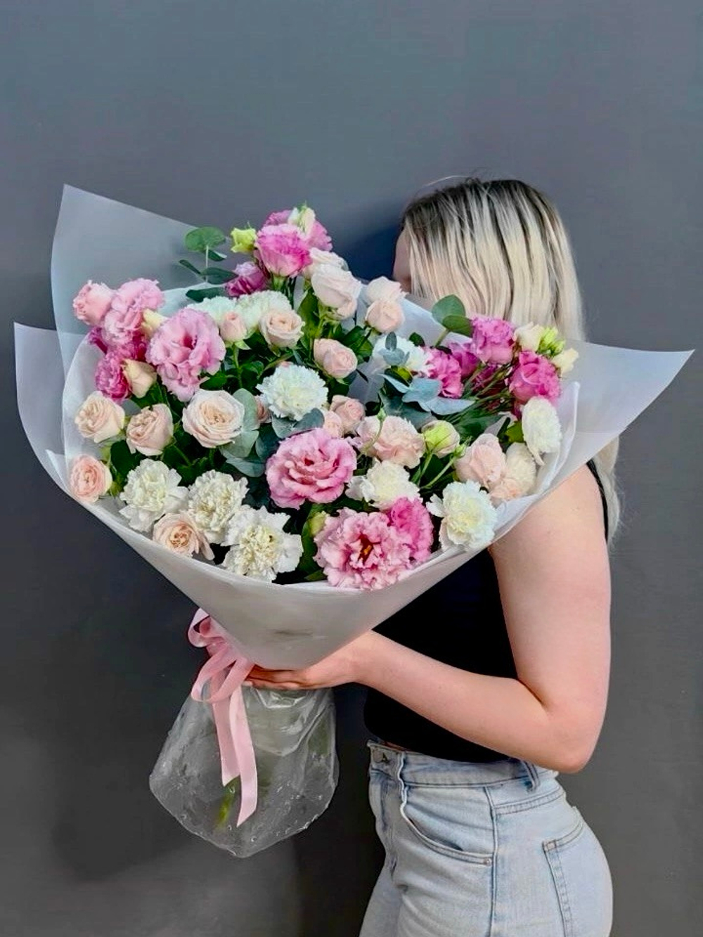 Авторский букет в розовой гамме