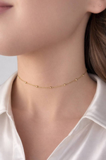 Колье-чокер "QUIET LUXURY" с алмазными шарами в золочении