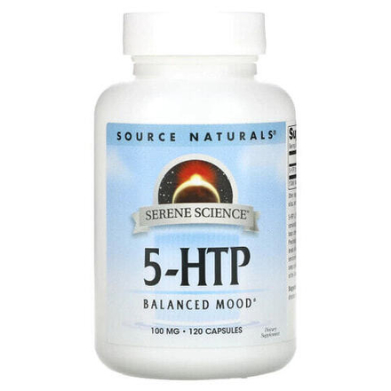 Для похудения и контроля веса Source Naturals, 5-HTP, 100 мг, 120 капсул