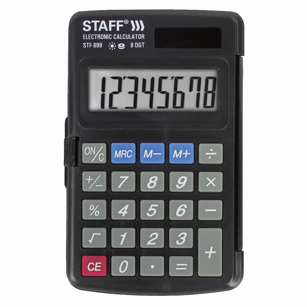 Калькулятор карманный STAFF STF-899 (117х74 мм) 8 разрядов двойное питание (2 штуки в упаковке)