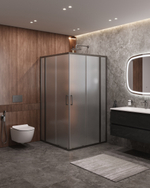 Душевой уголок Cezares MOLVENO-A-22-90+20-P-GM, 110х110х195, профиль оружейная сталь, стекло Punto