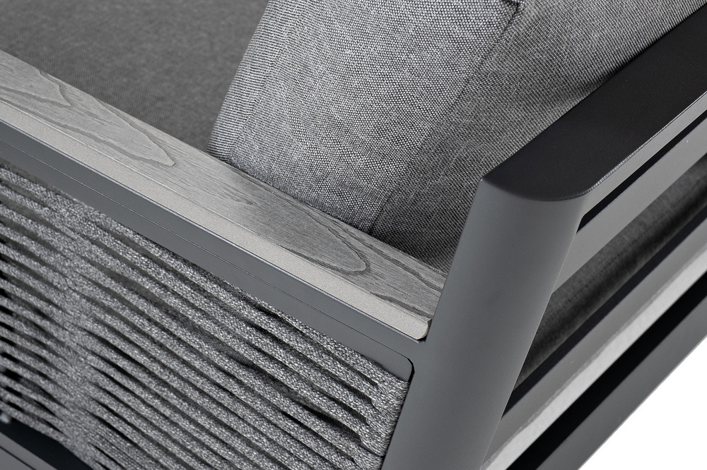 "Париж" угловой модульный диван, каркас из алюминия, цвет серый