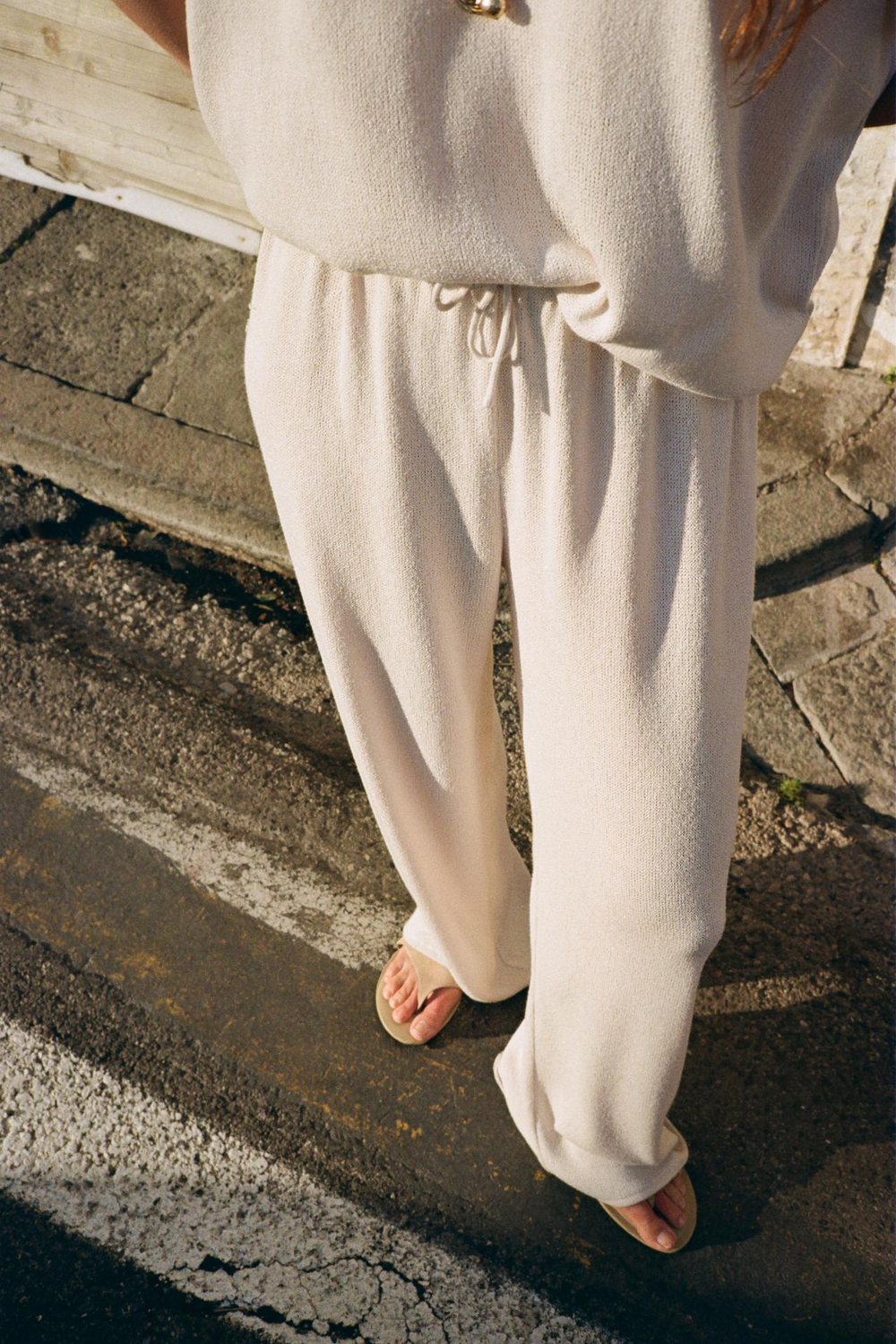 ZARA БРЮКИ ПРЯМОГО КРОЯ В СТИЛЕ РУСТИК, СВЕТЛО-БЕЖЕВЫЙ