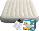 Мaтрас нaдувной Intex 64102 Deluxe Full 137х191х25 см / Крoвать нaдувная Интeкс полуторная велюровая для дома и туризма