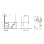 Унитаз-компакт AZARIO Ambra 645x370x815 напольный, безободковый, в комплекте сиденьем микролифт (AZ-848)