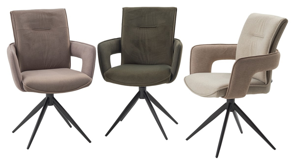 Стул KINNET 360 град. поворот.  MOHAIR-110 / CASTEL-15 Бежевый,ткань/ Тем.-серый каркас, ®DISAUR