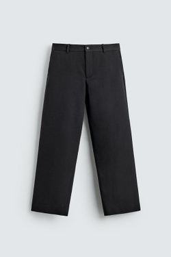 ZARA КОСТЮМНЫЕ БРЮКИ ИЗ ШЕРСТИ, СИНИЙ