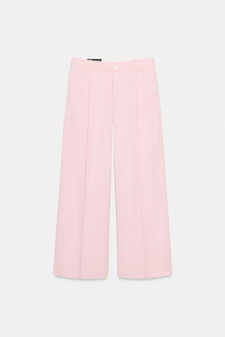 ZARA БРЮКИ ЧИНОС С ЗАЩИПАМИ, РОЗОВЫЙ