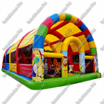 Надувной батут "Страна Сафария" с крышей и высокими горками 14*7*6 м