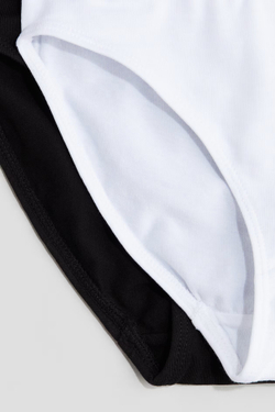 H&M Набор из пяти хлопковых трусиков, черный