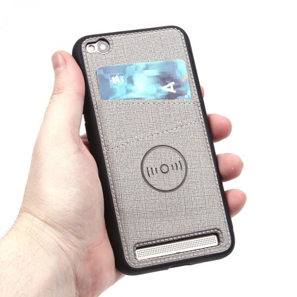 Магнитный чехол с карманом для Xiaomi Redmi 5A, 010637 Серый