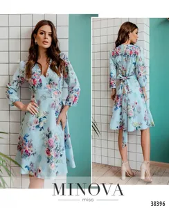 Платье 3140-голубой Minova