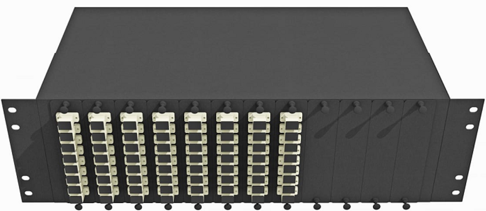 Кросс оптический стоечный  TopLAN КРС-Top-3U-64SC/U-OM2-BK