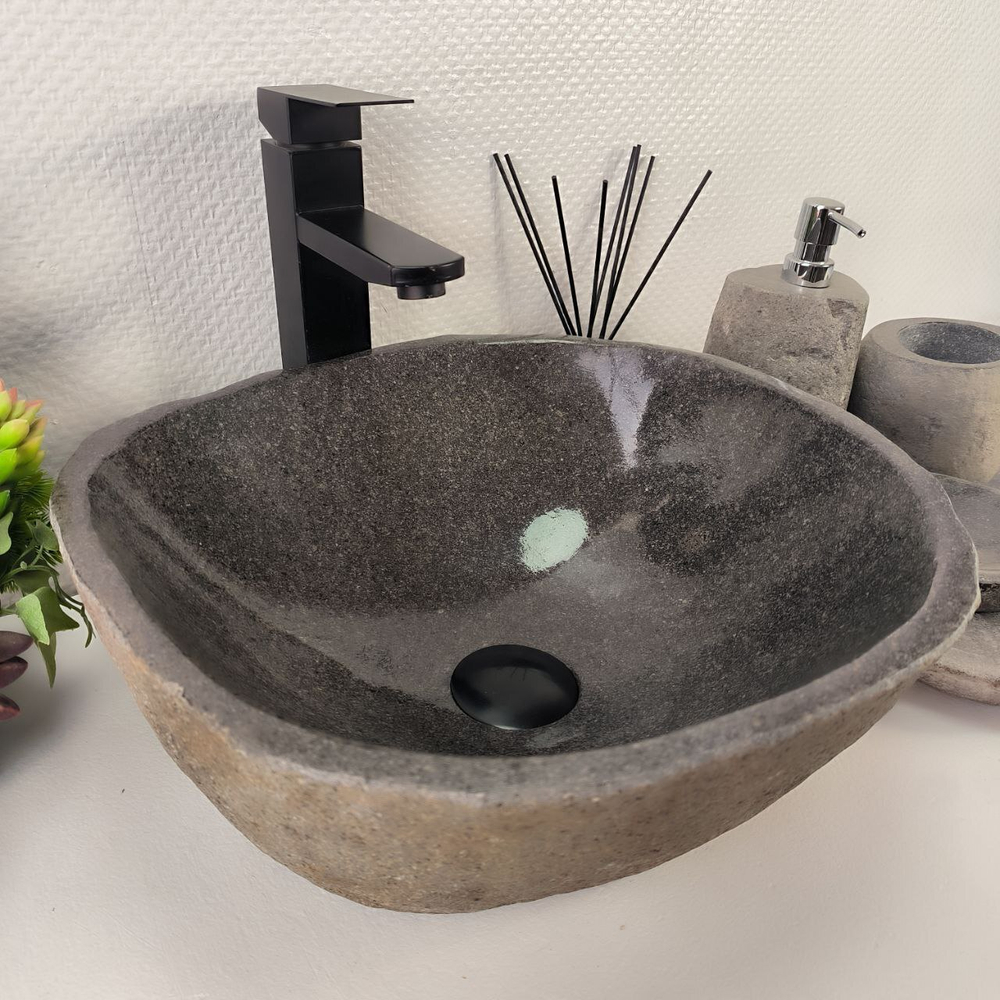 Раковина из речного камня RS-64873 38*36*15 0855