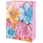 Подарочный пакет «Акварельные цветы» в четрых дизайнах, 30х40х12 см.