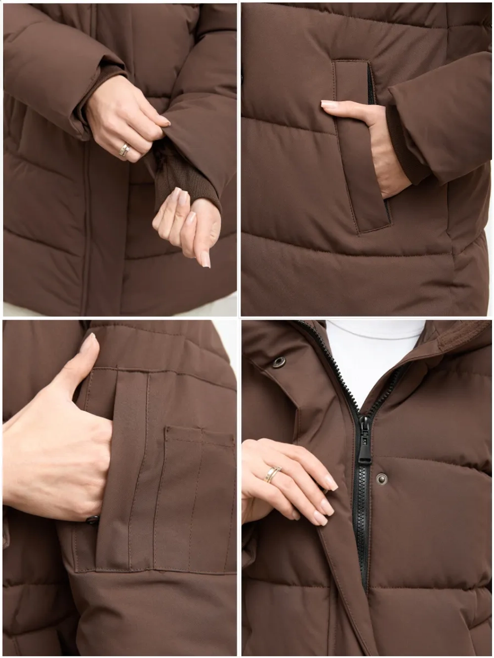 Куртка зимняя удлиненная с капюшоном