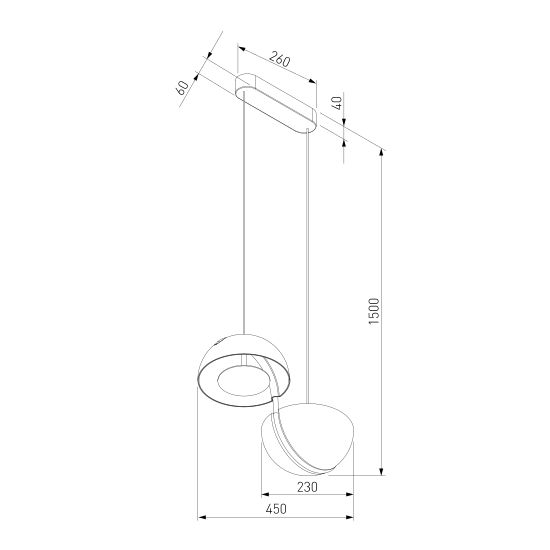 50083/2 LED / подвесной светильник / золото