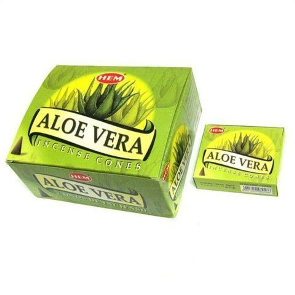HEM Aloe Vera Благовоние-конус Алоэ вера, 10 шт