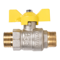 Кран шаровой латунный LD Pride 47.15.Н-Н.Б GAS (бабочка)